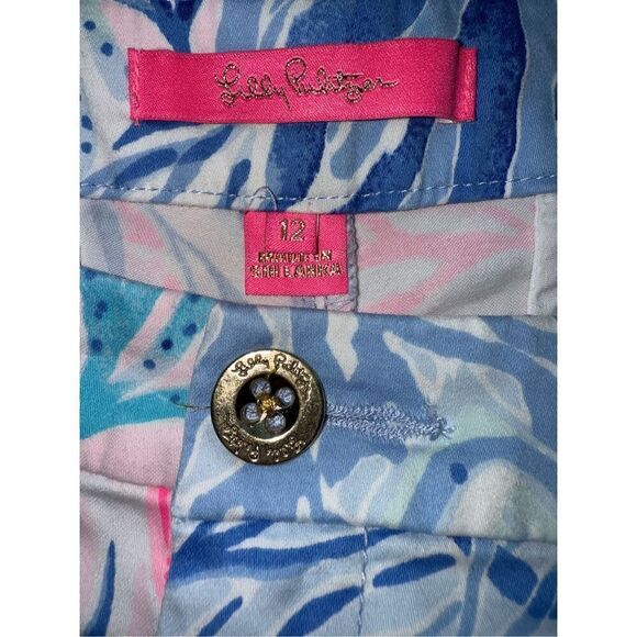 Lilly Pulitzer Buttercup Stretch Short In Crew Blue Tint Kaleidoscope Size 12 - Picture 6 of 11